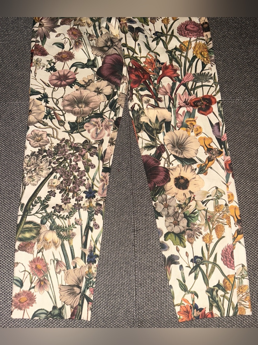 Floral All Over Print Skinny Trouser Pants - Multicolor - Picture 3 of 6